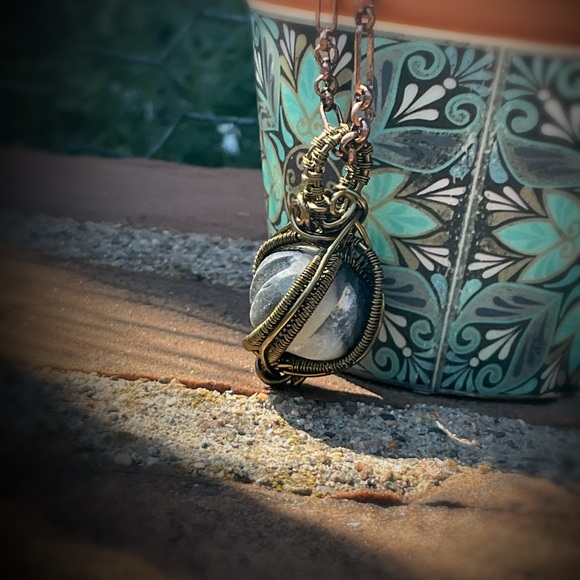 Hand Crafted Carved Jasper Bead Pendant - Picture 6 of 11